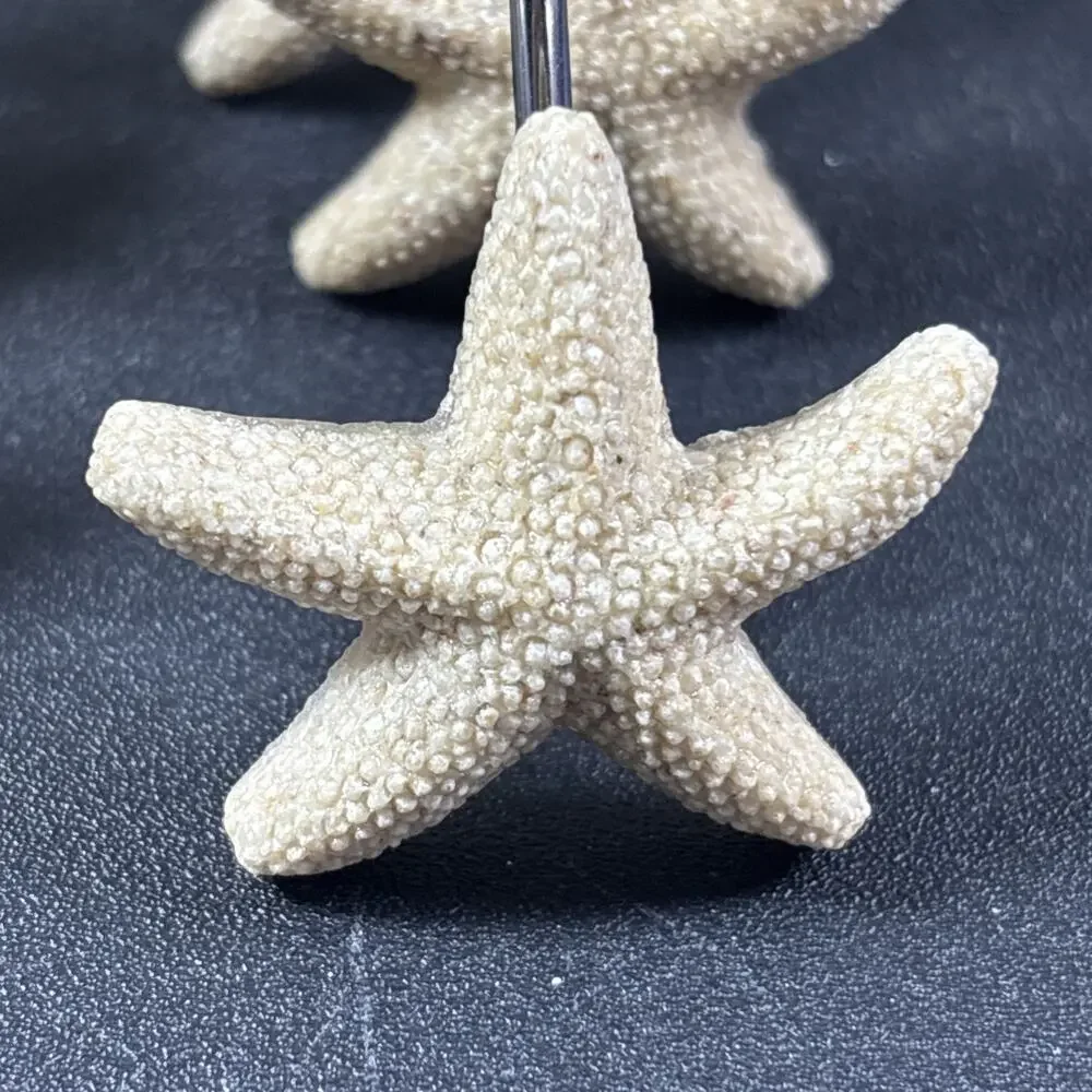 11 Vtg Starfish Scallop Conch Shower Curtain Hooks Rings Nautical Ocean Beach